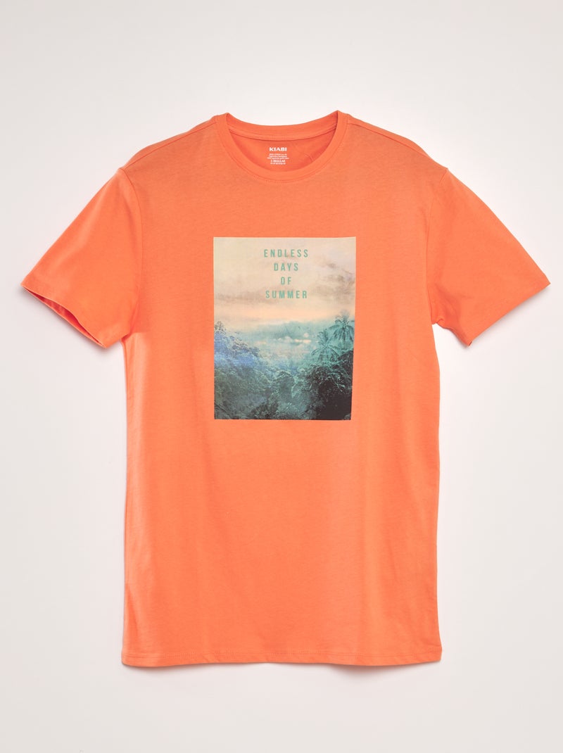 T-shirt estampada LARANJA - Kiabi
