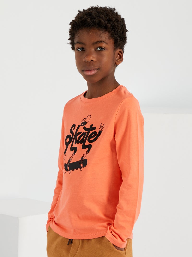 T-shirt estampada LARANJA - Kiabi