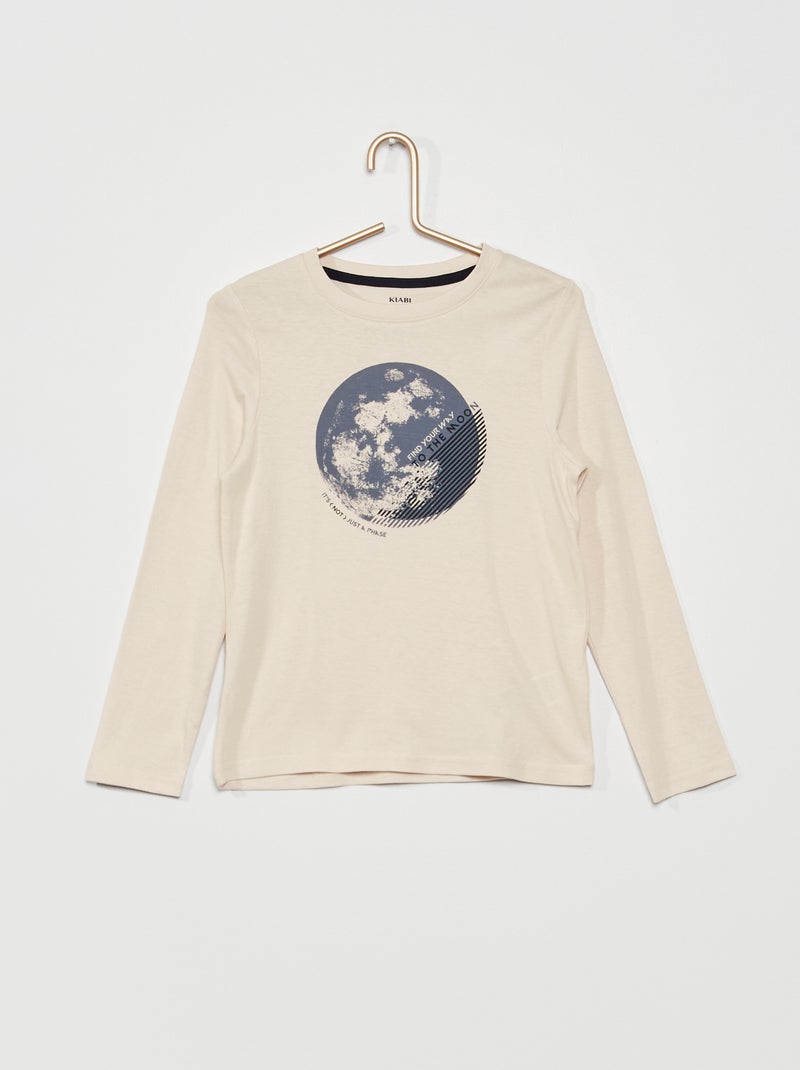 T-shirt estampada 'Lua' BRANCO - Kiabi