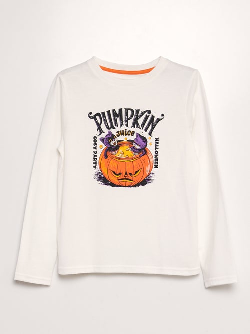 T-shirt estampada manga comprida - Halloween - Kiabi