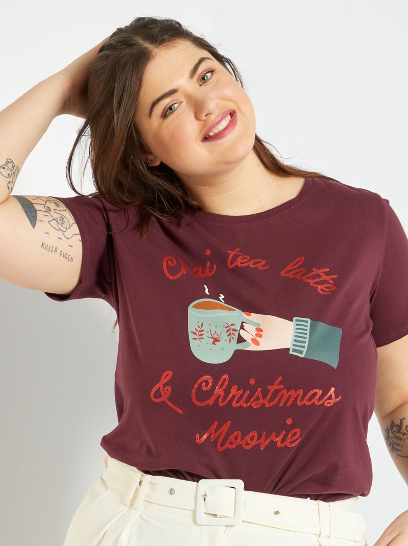 T-shirt estampada MARROM - Kiabi