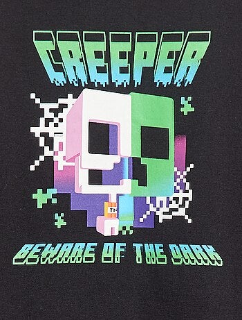 T-shirt estampada 'Minecraft' de manga comprida - coleção fácil de vestir