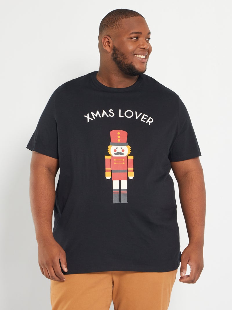 T-shirt estampada 'Natal' PRETO - Kiabi