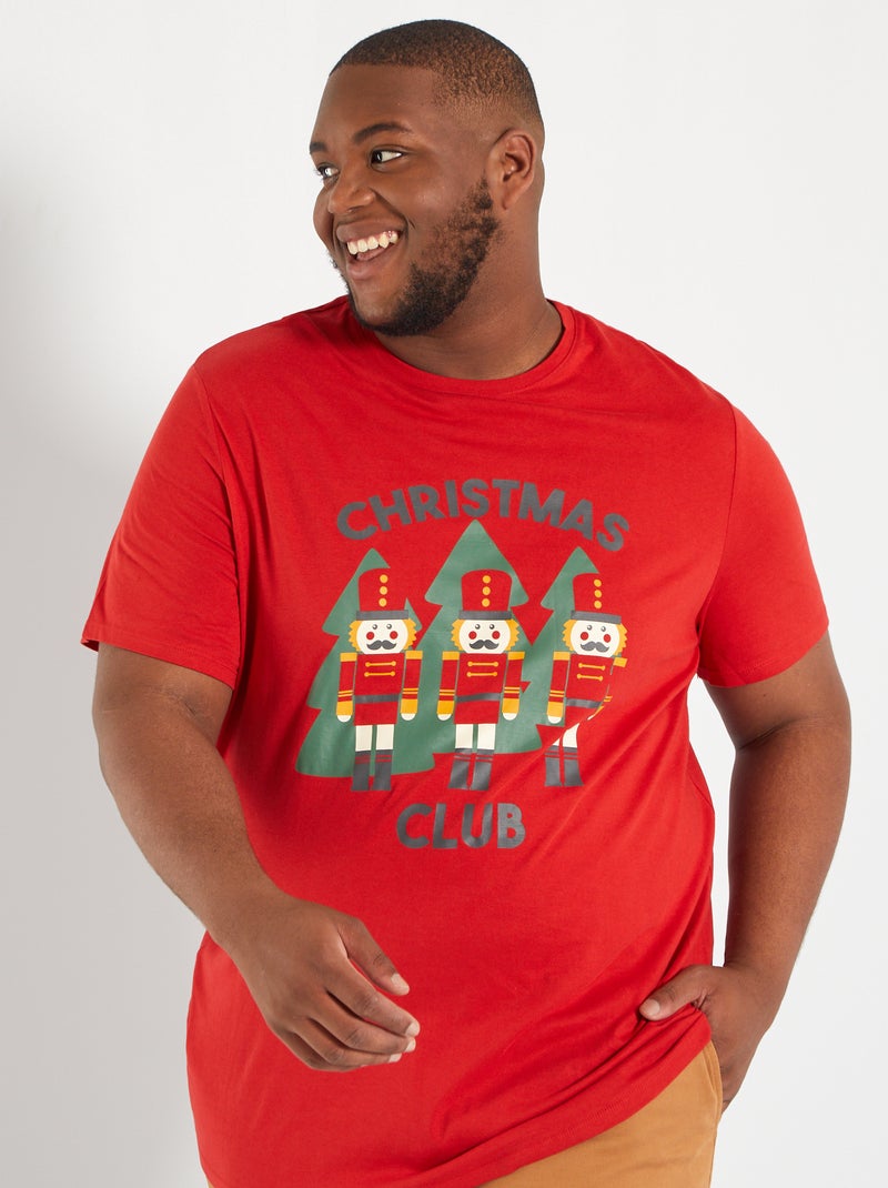T-shirt estampada 'Natal' VERMELHO - Kiabi