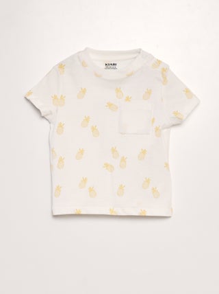 T-shirt estampada no bolso