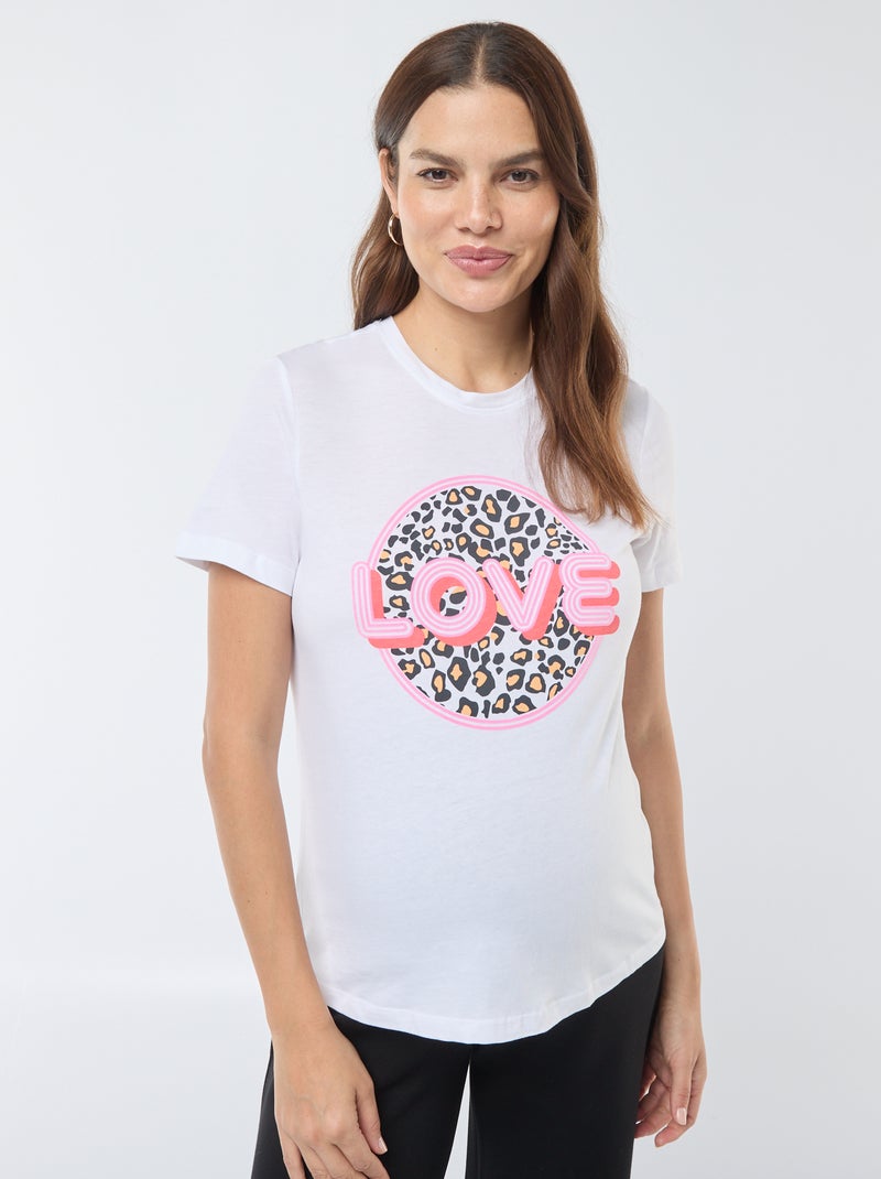 T-shirt estampada 'Only maternity' BRANCO - Kiabi