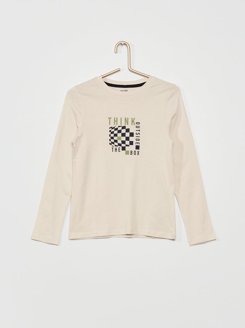 T-shirt estampada 'Outside the Box' BRANCO - Kiabi