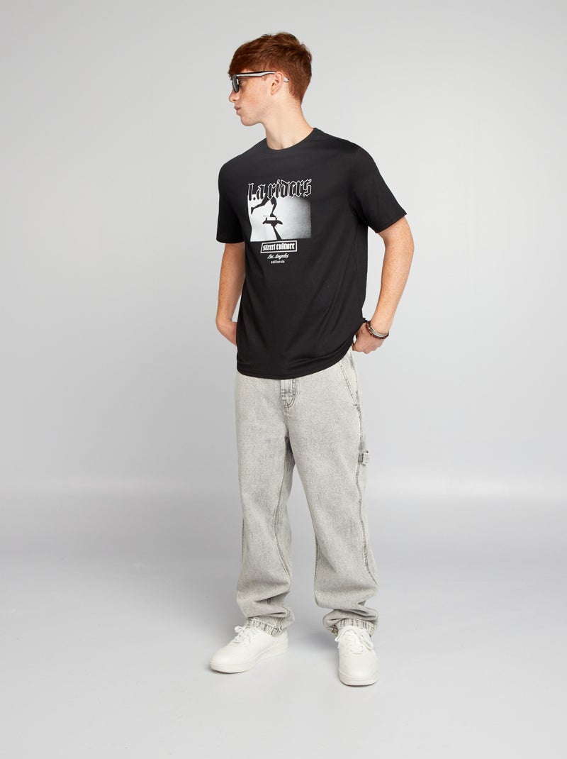 T-shirt estampada PRETO - Kiabi