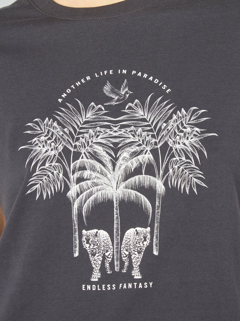 T-shirt estampada PRETO - Kiabi