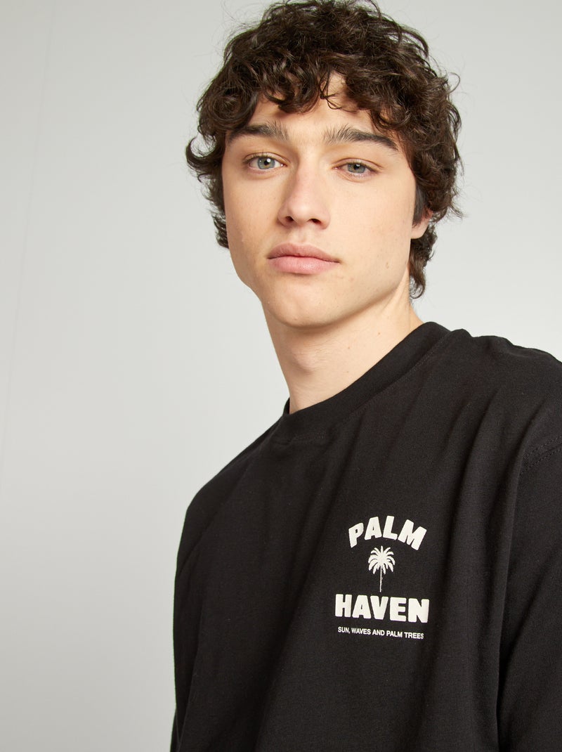 T-shirt estampada PRETO - Kiabi