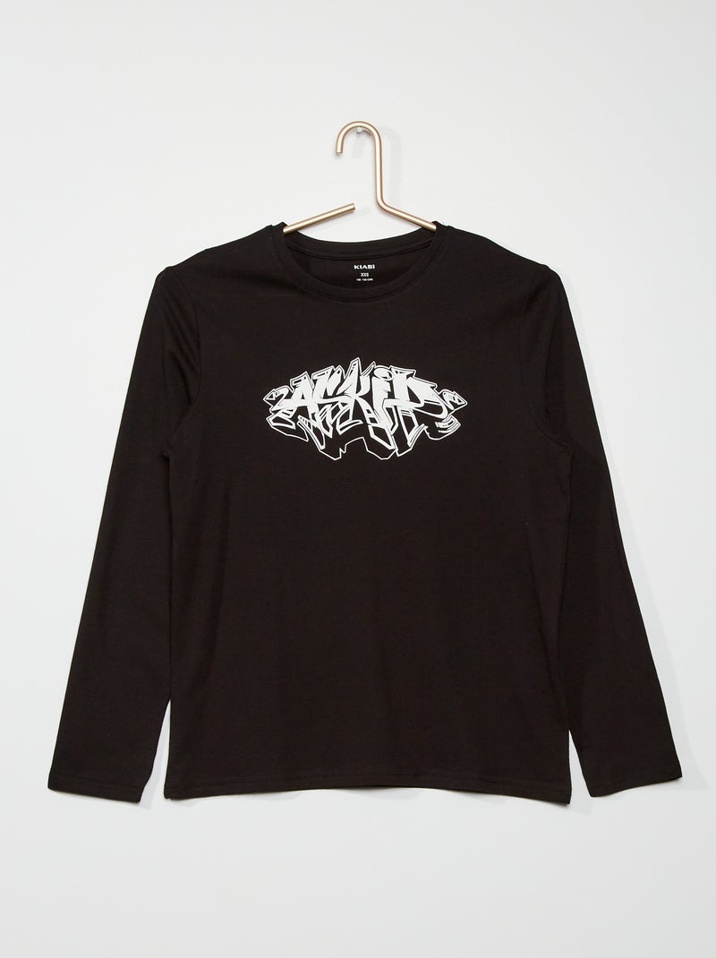 T-shirt estampada PRETO - Kiabi