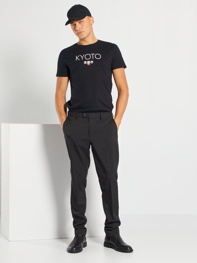 T-shirt estampada PRETO - Kiabi