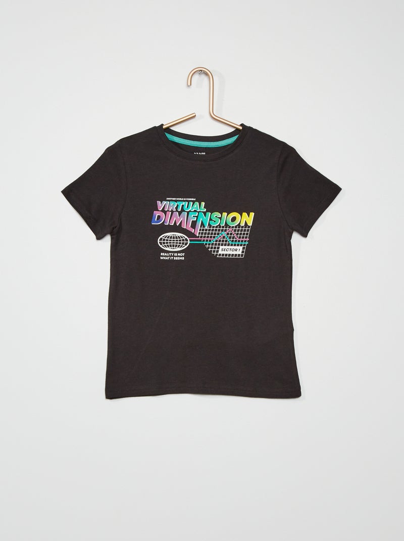 T-shirt estampada PRETO - Kiabi