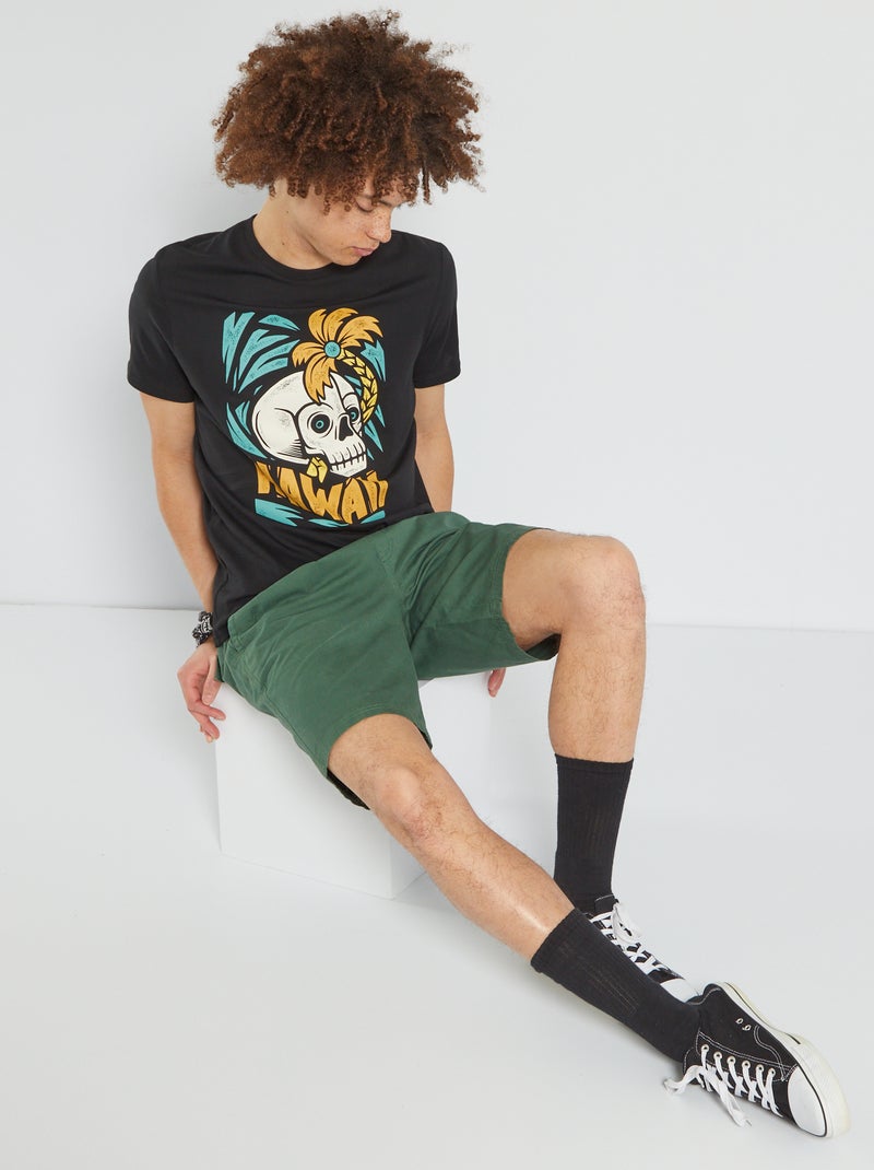 T-shirt estampada PRETO - Kiabi