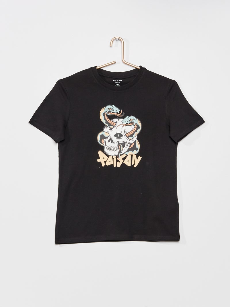 T-shirt estampada PRETO - Kiabi