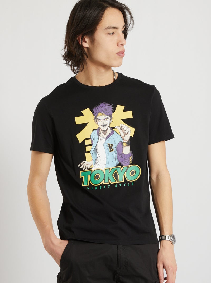T-shirt estampada PRETO - Kiabi