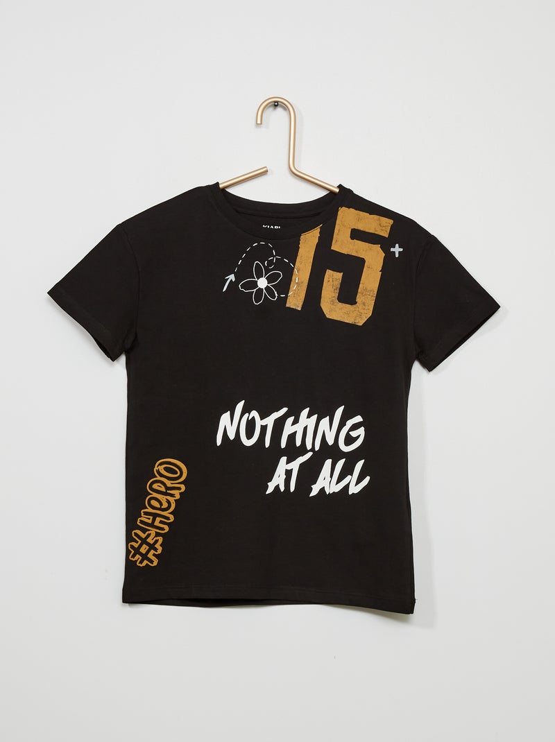 T-shirt estampada Preto - Kiabi