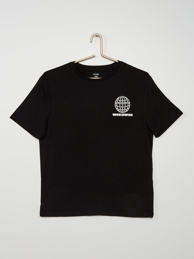 T-shirt estampada Preto - Kiabi