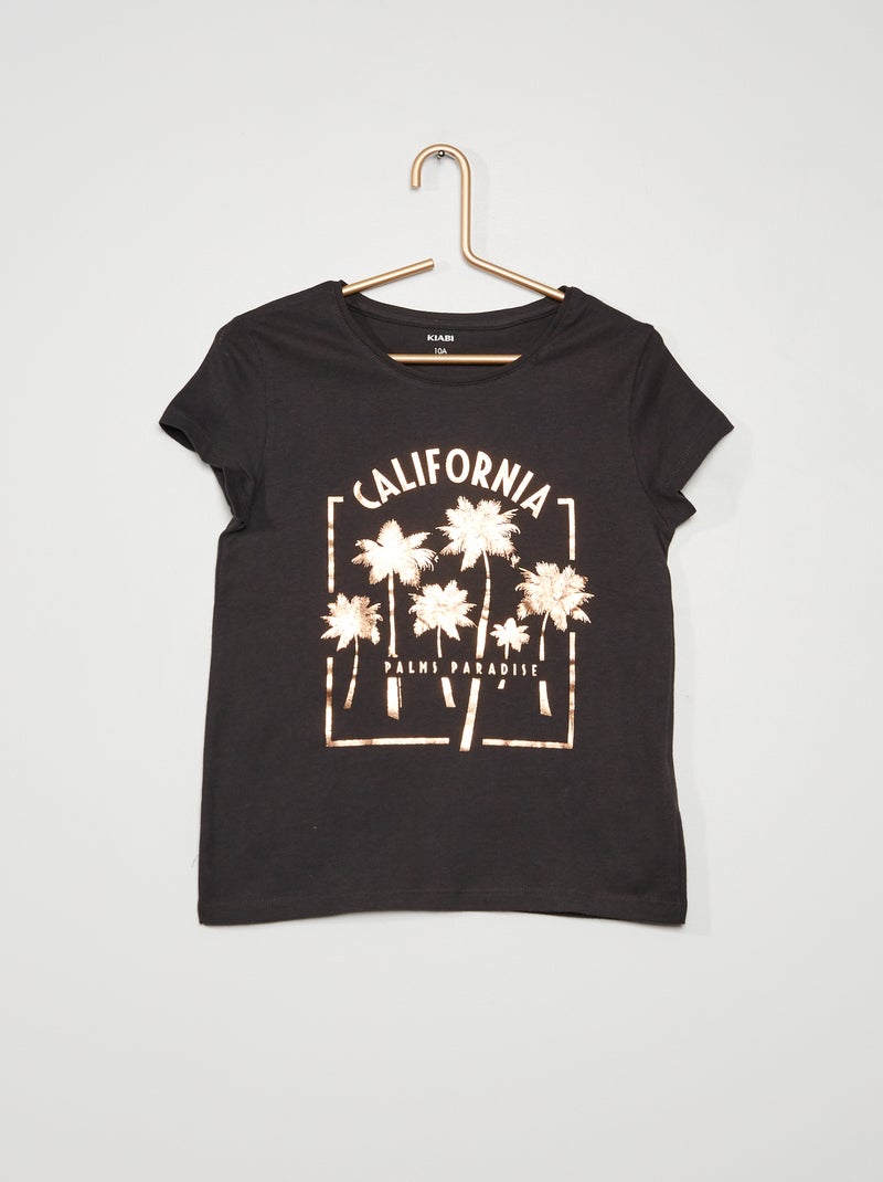 T-shirt estampada PRETO - Kiabi