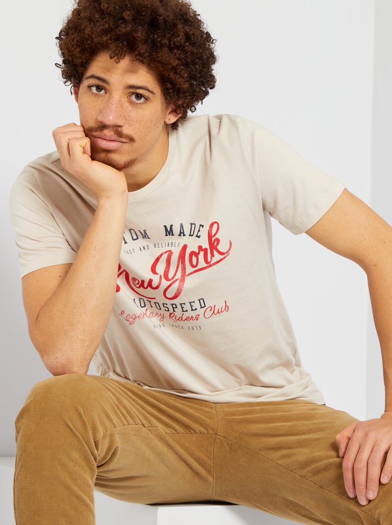 T-shirt estampada 'Produkt' Ecru - Kiabi