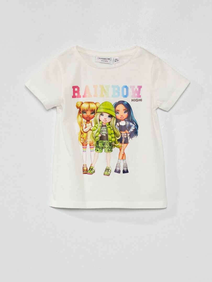 T-shirt estampada 'Rainbow high' Ecru - Kiabi