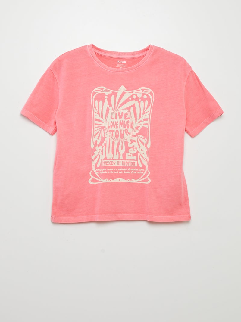 T-shirt estampada ROSA - Kiabi