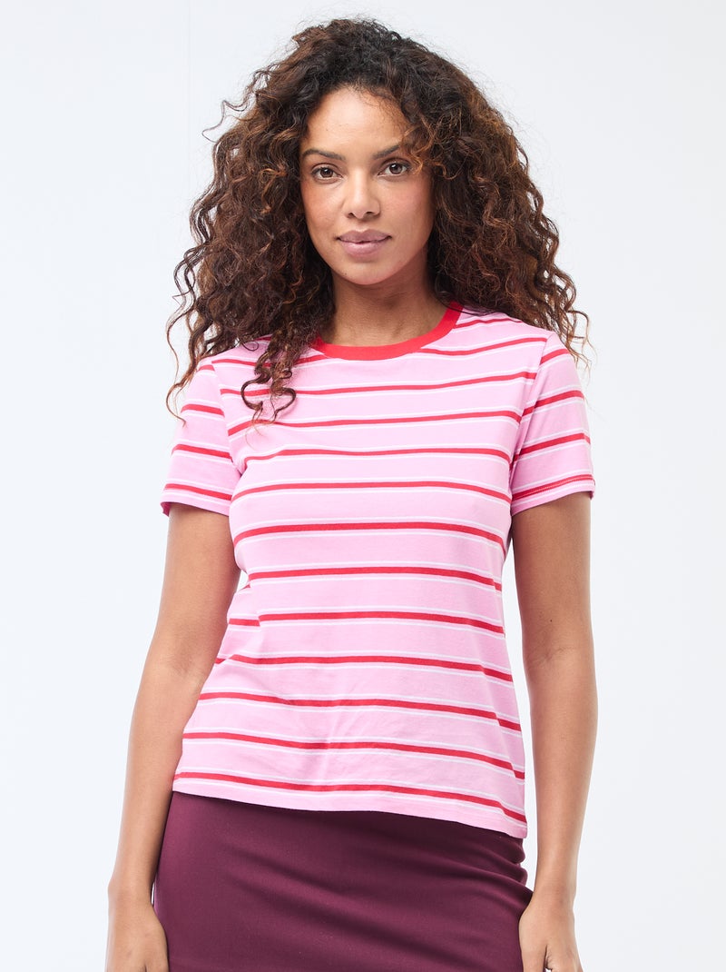 T-shirt estampada Rosa - Kiabi
