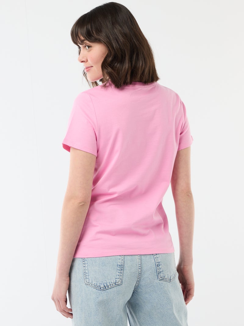 T-shirt estampada Rosa - Kiabi
