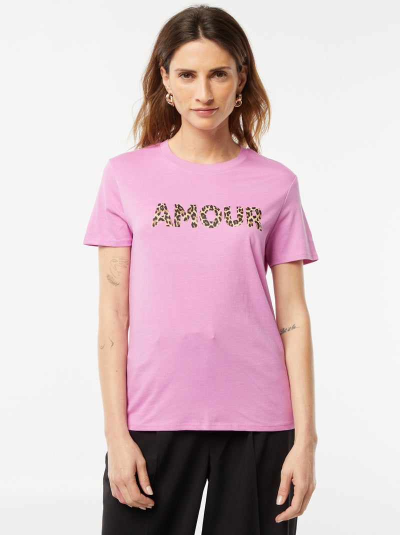 T-shirt estampada ROSA - Kiabi