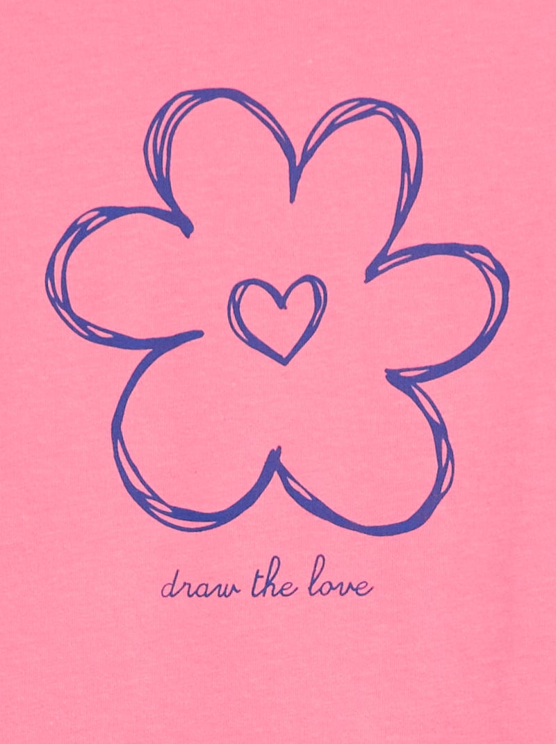 T-shirt estampada Rosa - Kiabi