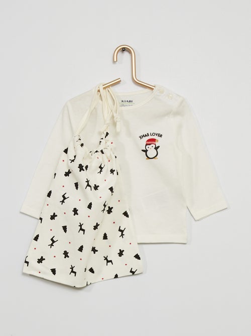 T-shirt estampada + saco - Kiabi