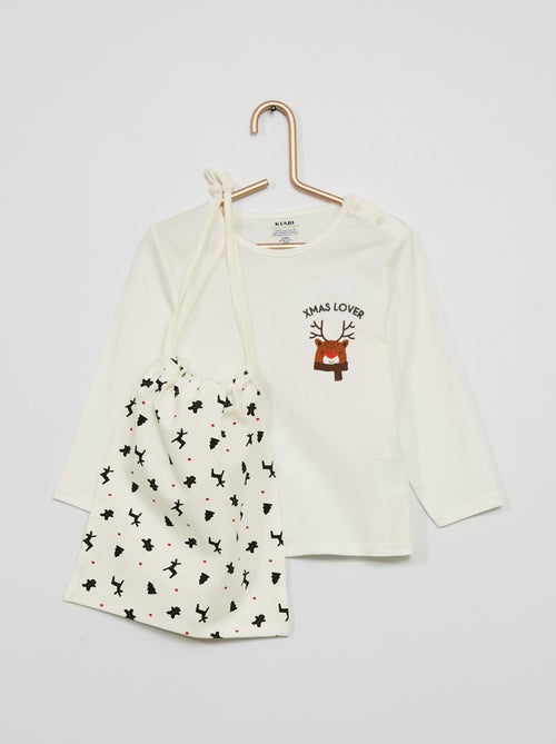 T-shirt estampada + saco - Kiabi