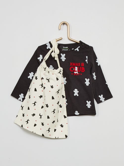T-shirt estampada + saco - Kiabi