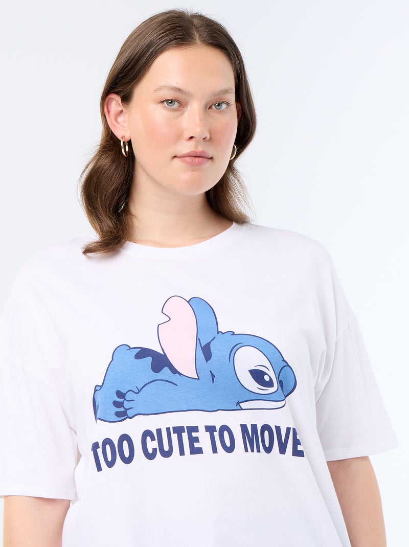 T-shirt estampada 'Stitch' Branco - Kiabi
