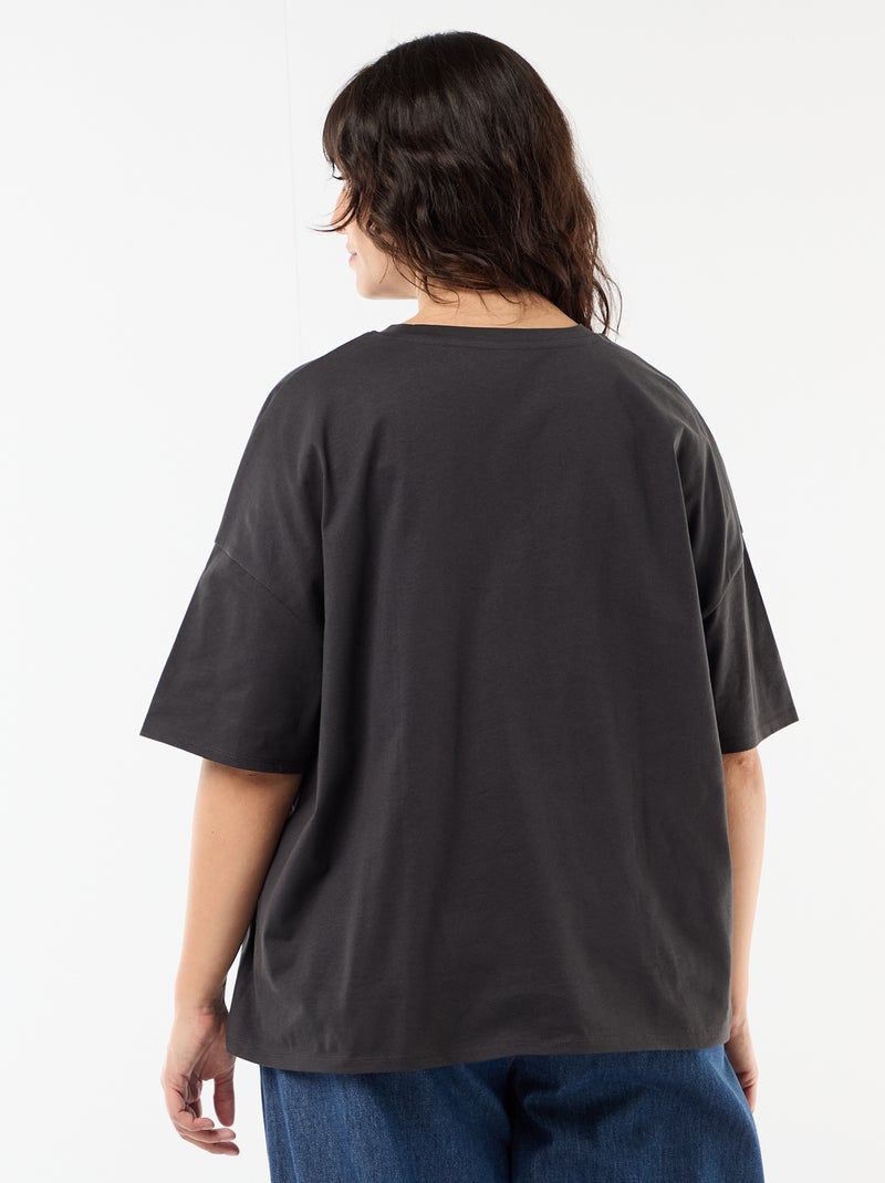 T-shirt estampada 'Stitch' Preto - Kiabi