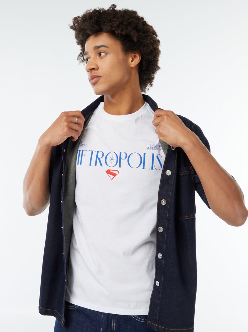 T-shirt estampada 'Super-Homem' BRANCO - Kiabi