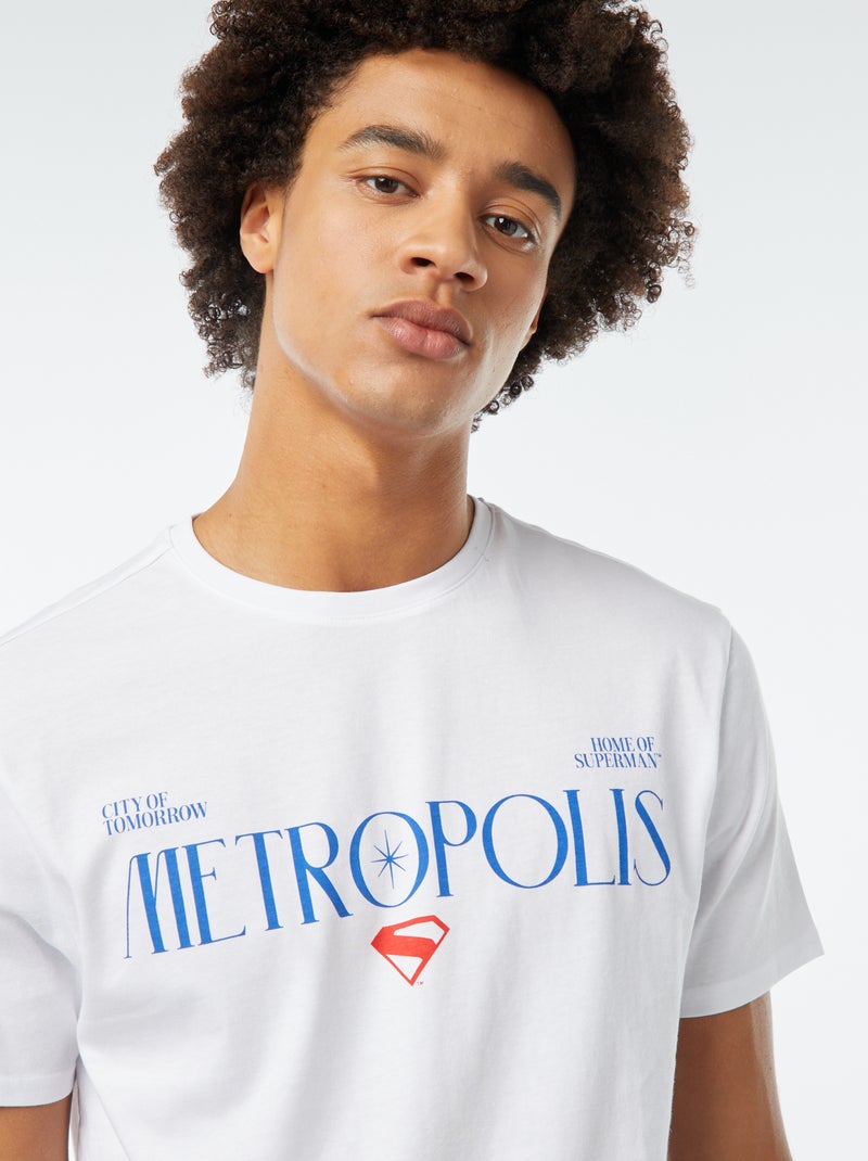 T-shirt estampada 'Super-Homem' BRANCO - Kiabi