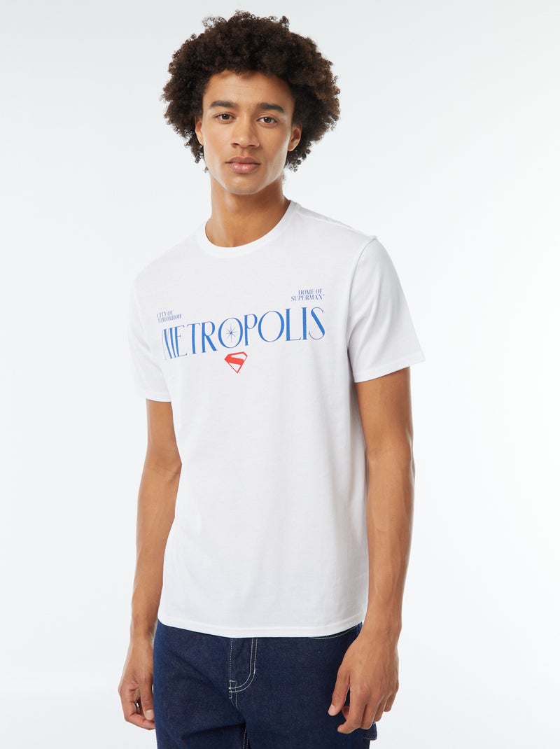 T-shirt estampada 'Super-Homem' BRANCO - Kiabi