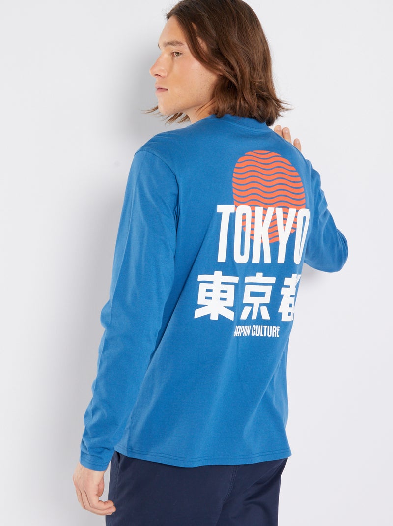 T-shirt estampada 'Tokyo' AZUL - Kiabi