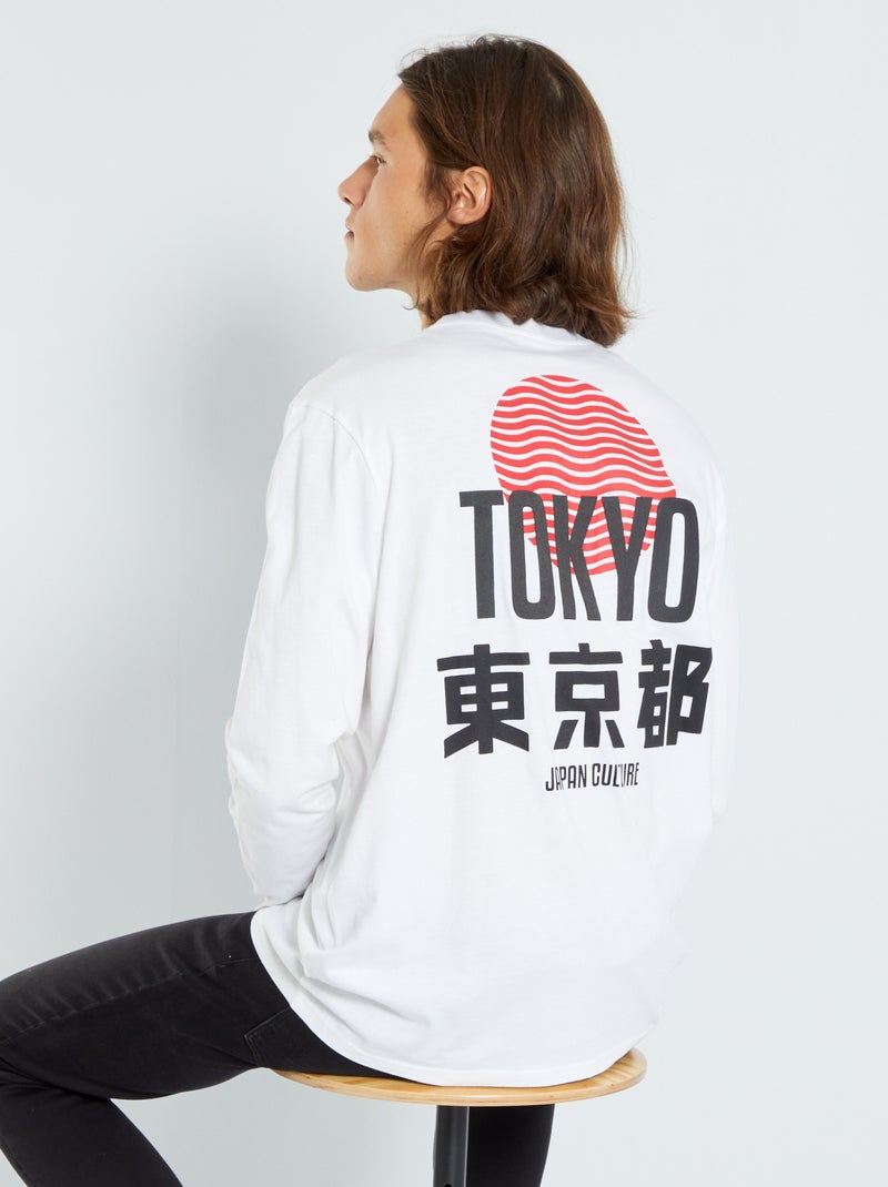 T-shirt estampada 'Tokyo' BRANCO - Kiabi