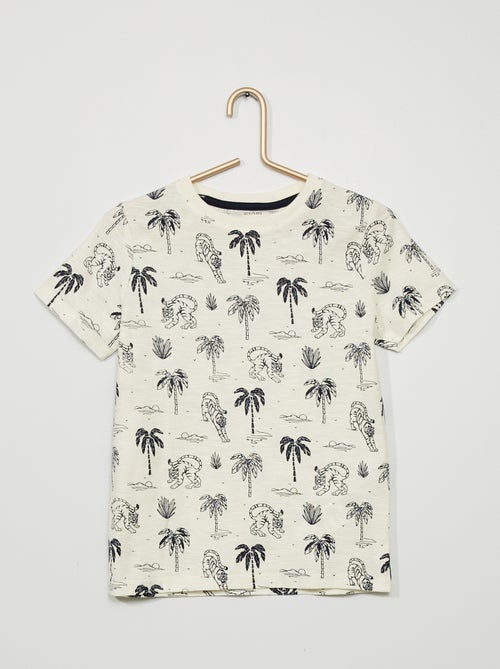 T-shirt estampada 'tropical' - Kiabi