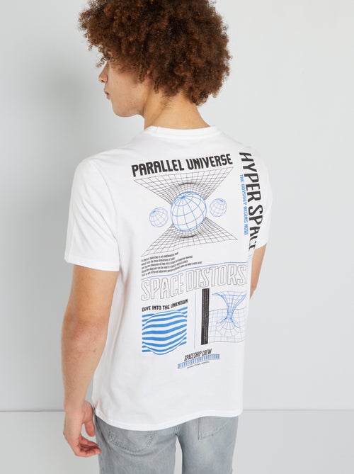T-shirt estampada 'universos paralelos' - Kiabi