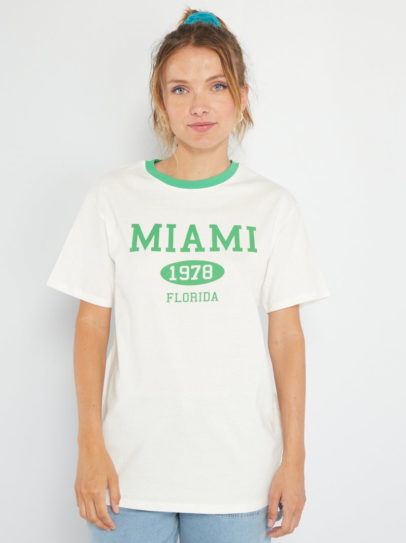 T-shirt estampada USA BRANCO - Kiabi