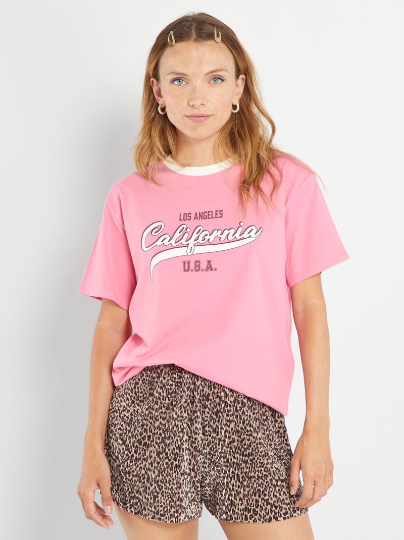 T-shirt estampada USA BRANCO - Kiabi