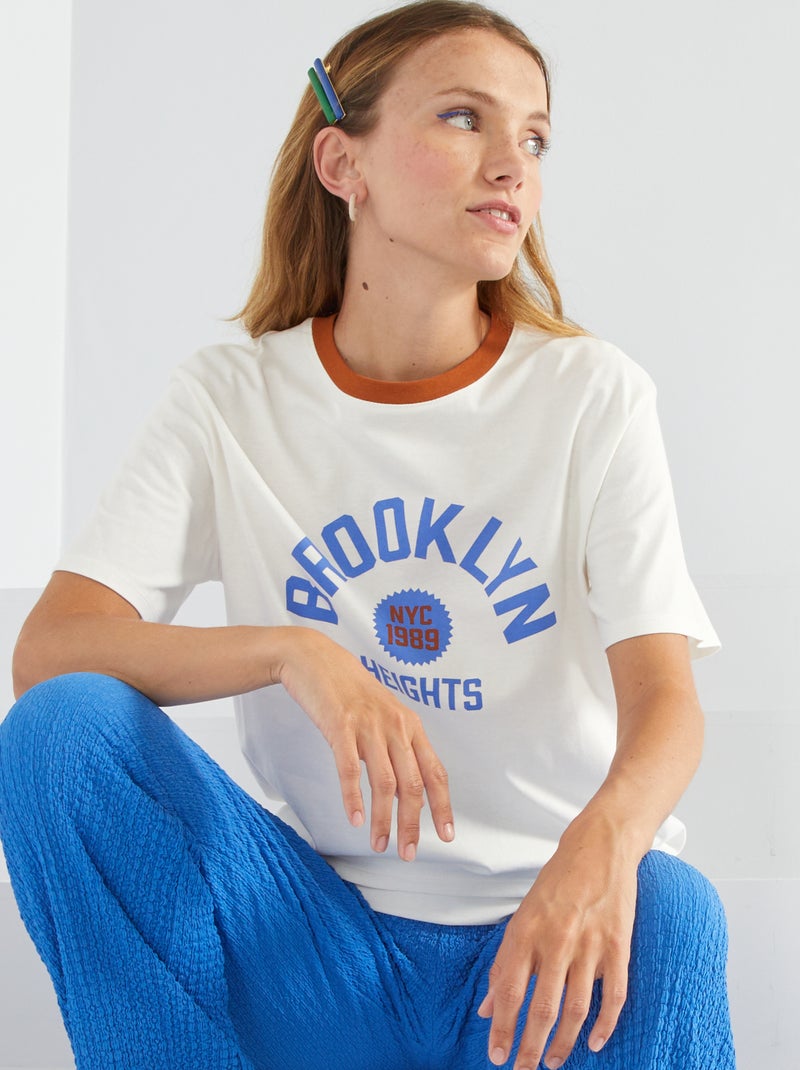T-shirt estampada USA BRANCO - Kiabi