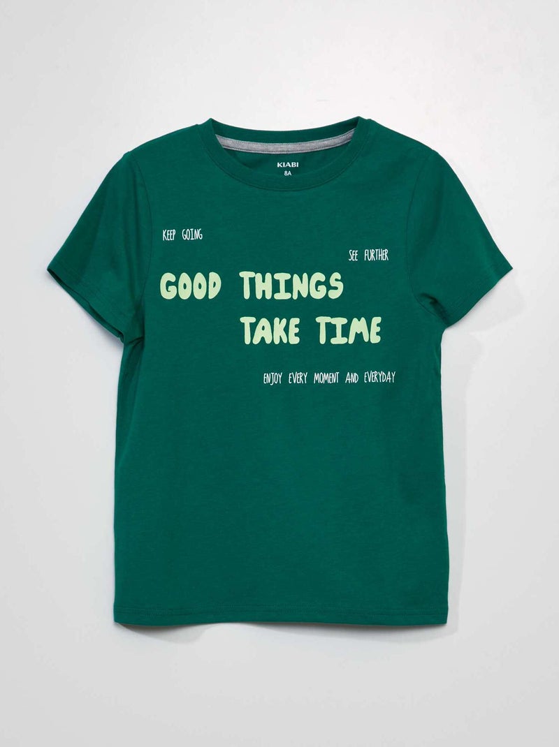 T-shirt estampada VERDE - Kiabi