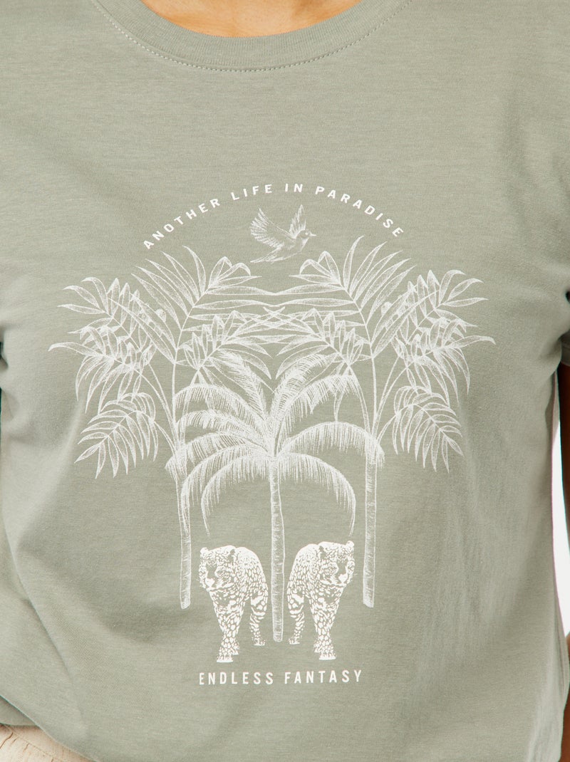 T-shirt estampada VERDE - Kiabi