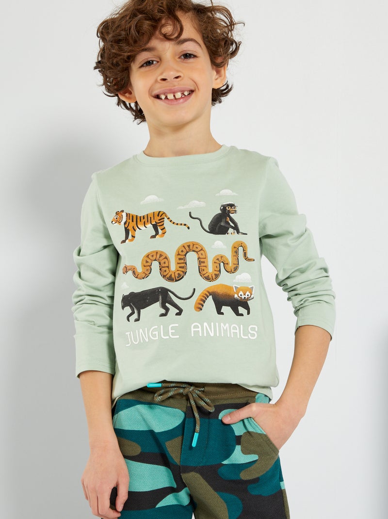 T-shirt estampada VERDE - Kiabi
