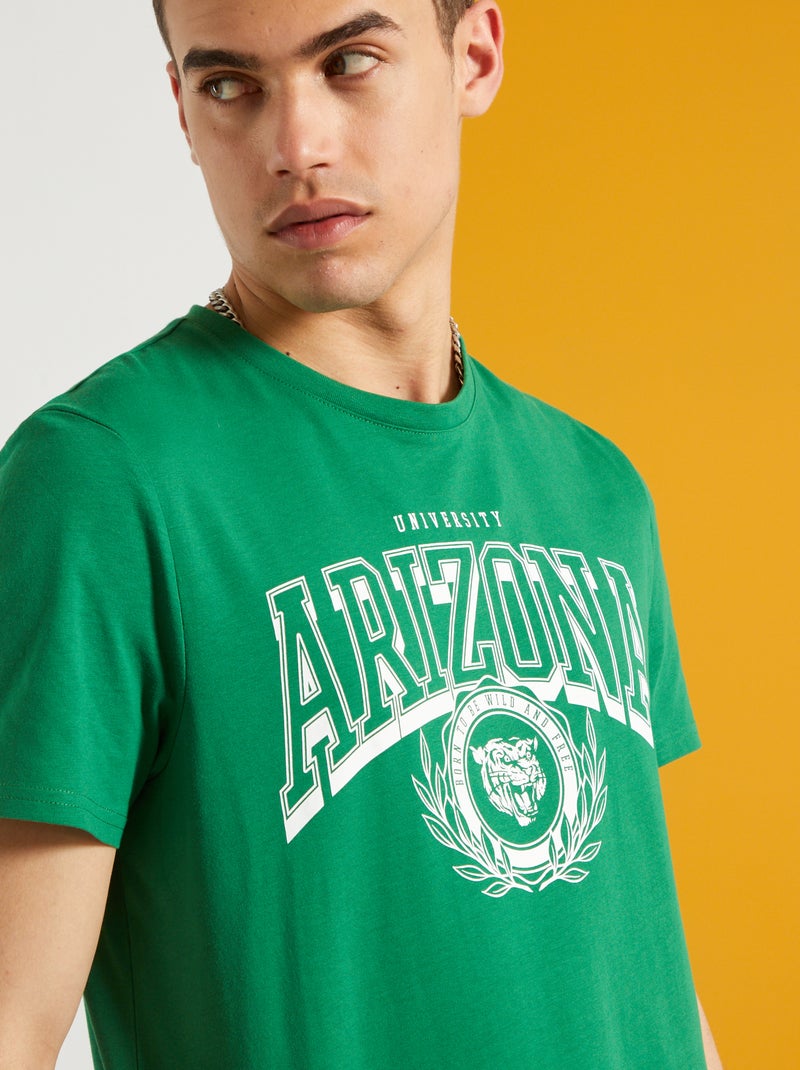 T-shirt estampada VERDE - Kiabi