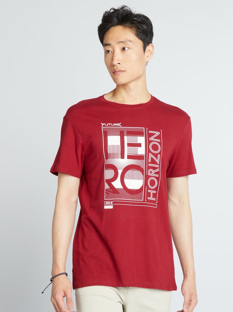 T-shirt estampada VERMELHO - Kiabi
